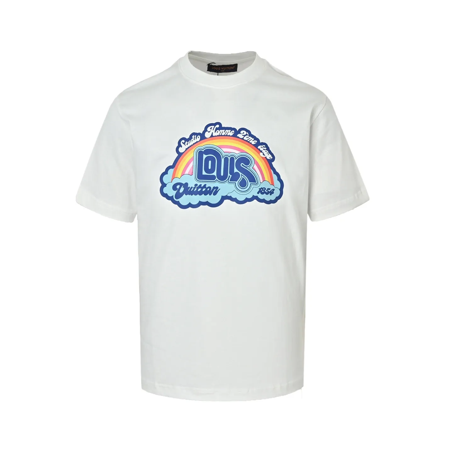 Louis Vuitton/Louis Vuitton rainbow letter print short sleeves
